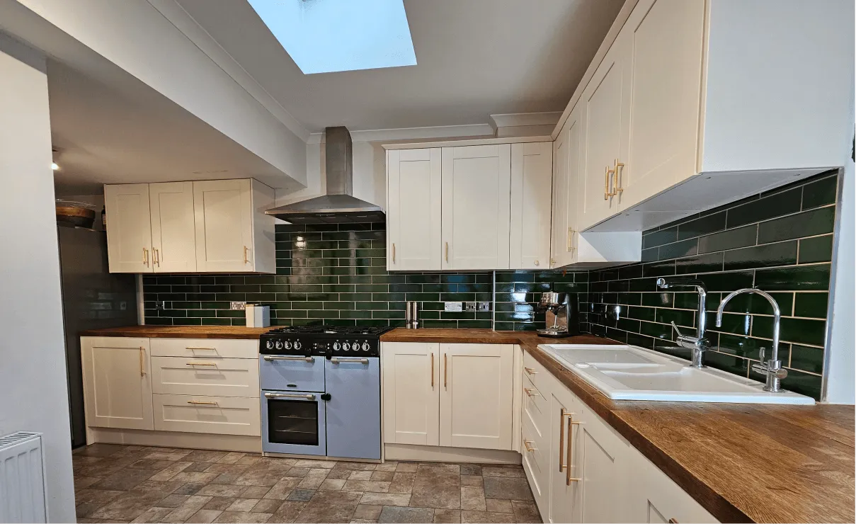 The same kitchen after retiling by Cube Tiling & Bathrooms